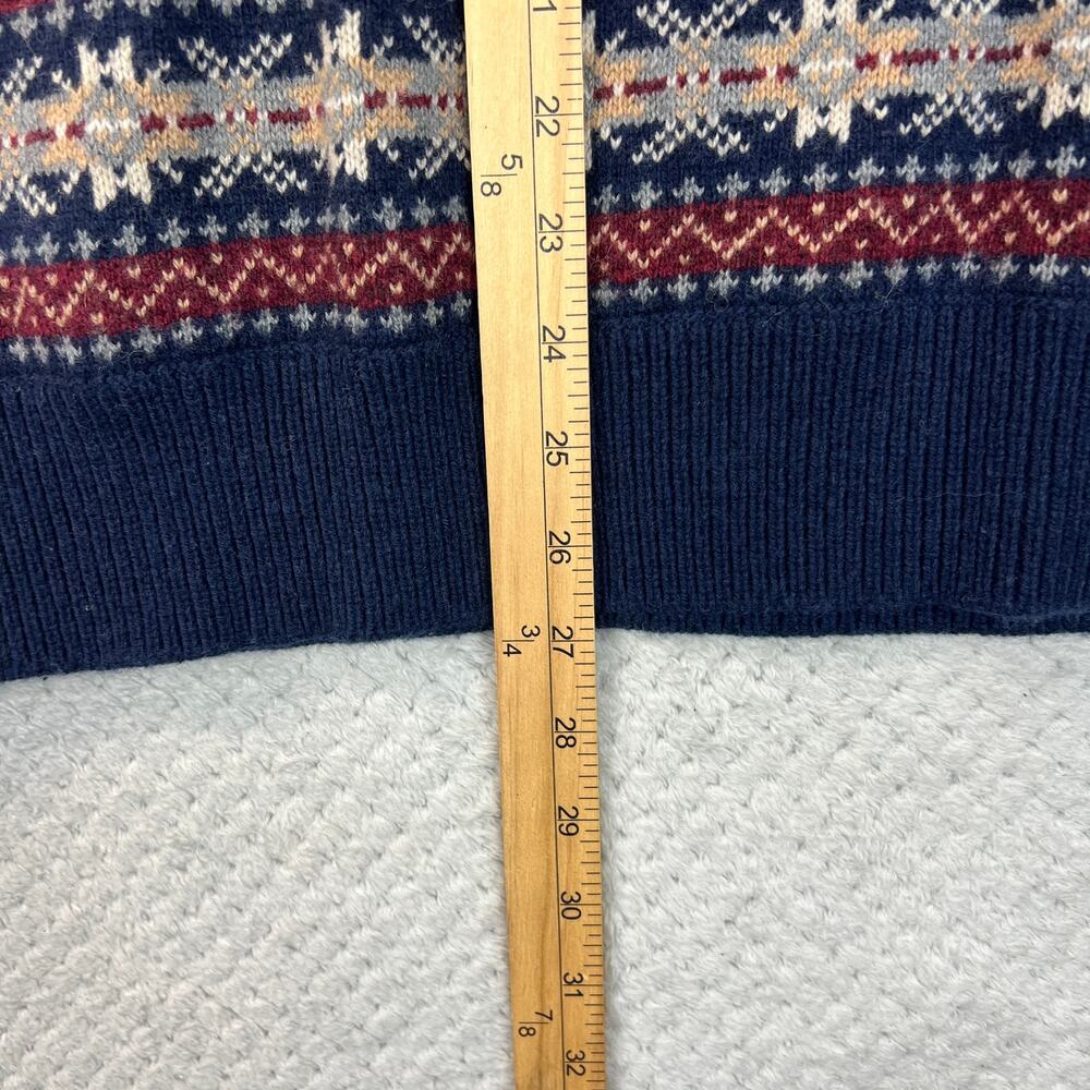 J Crew Mens Knit Crewneck Sweater Fair Isle Lambswool Blend Med Weight Sz Medium - Picture 8 of 14